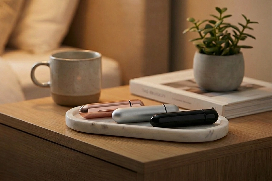 Vibrators on a bedside table