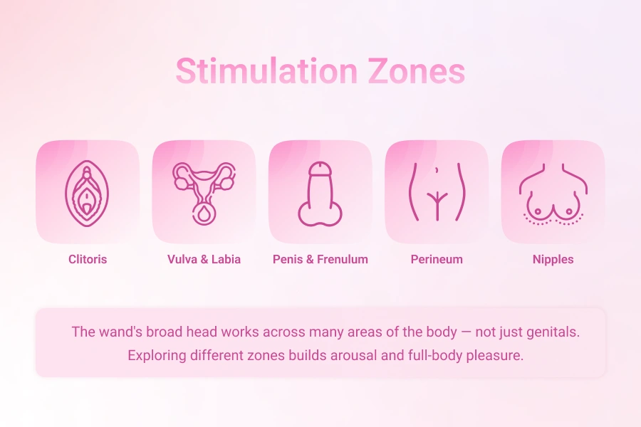 A Comprehensive Guide on How to Use a Wand Vibrator for Maximum Pleasure 2 Illustration of body stimulation zones