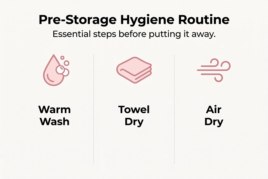 pre-storage hygiene routine