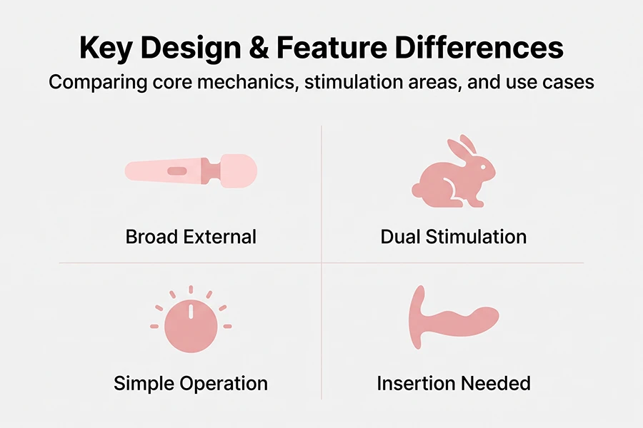 Wand vs Rabbit Vibrator: Which One Is Right for You? 2 comparing core mechanics, stimulation areas and use cases