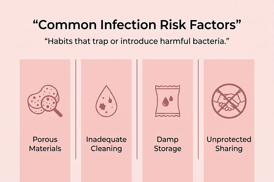 habits that trap or introduce harmful bacteria 