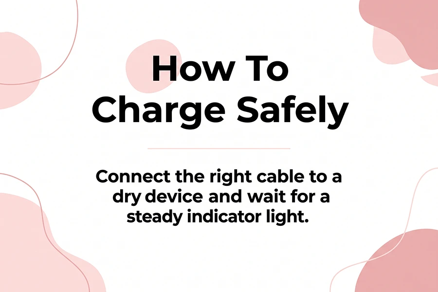 connect the right cable to a dry device and wait for a steady indicator light