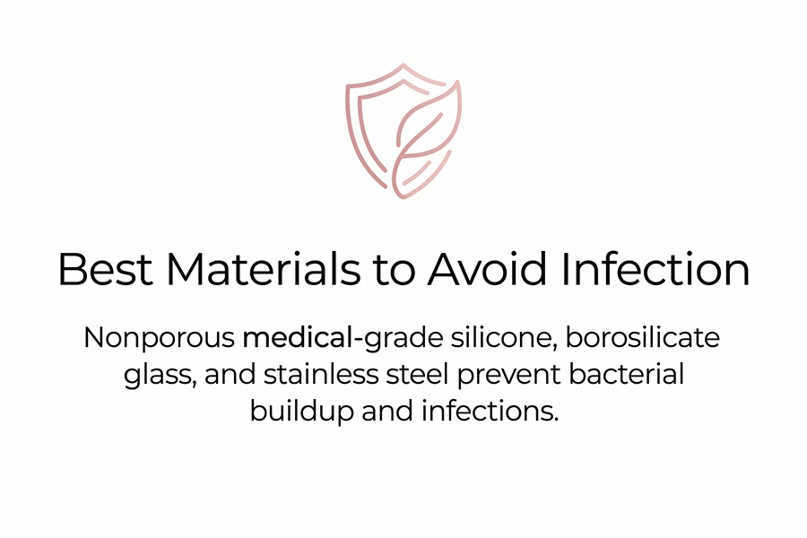 Best Vibrator Material to Avoid Infection: 4 Body-Safe Materials to Choose 1 nonporous medical-grade silicone, borosilicate glass and stainless steel prevent bacteria buildup and infections
