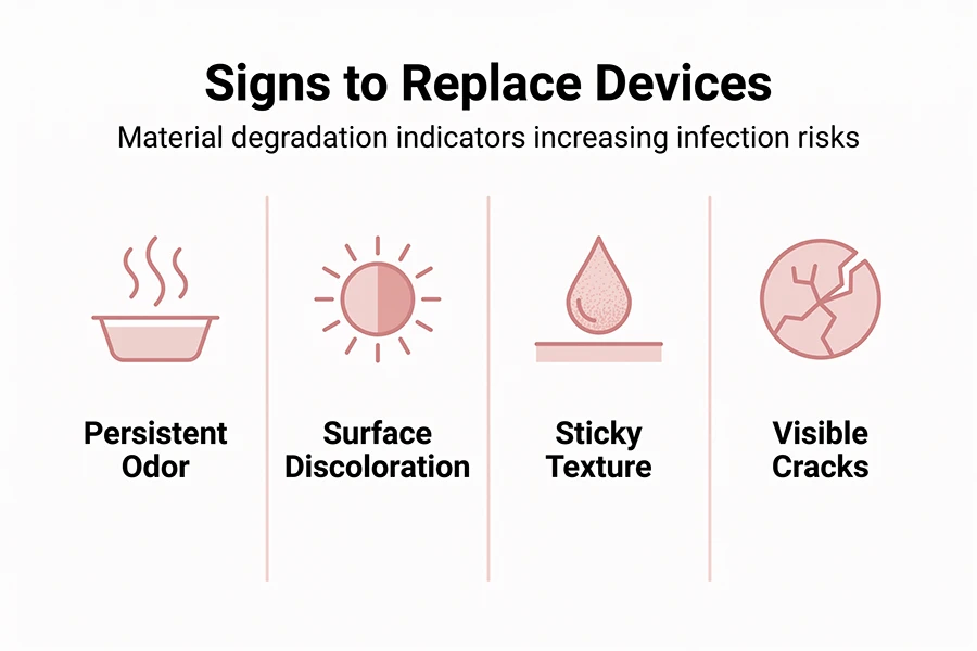 Best Vibrator Material to Avoid Infection: 4 Body-Safe Materials to Choose 6 material degradation indicators increasing infection risks